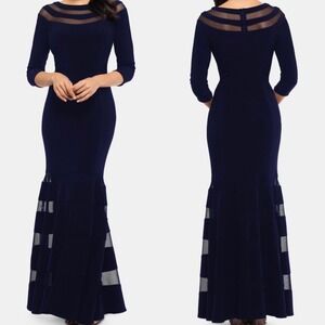 Xscape Womens Mermaid Navy Dress 6P New